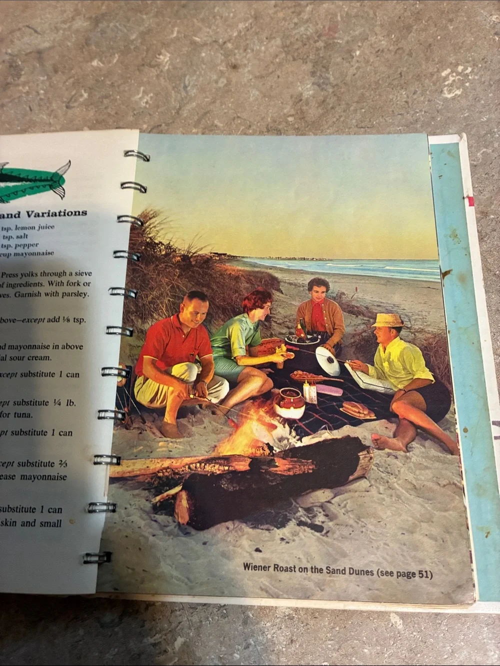 Betty Crocker Outdoor Cook Book - Green, White, Blue & Brown Cover Vintage